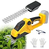 Cordless Hedge Trimmer Suitable for DeWALT 20V MAX Battery, 2 in 1 Electric HedgeTrimmer, 45° Adjustable Head Cordless Bush Trimmer & Grass Trimmer for Yard and Lawn(No Battery)