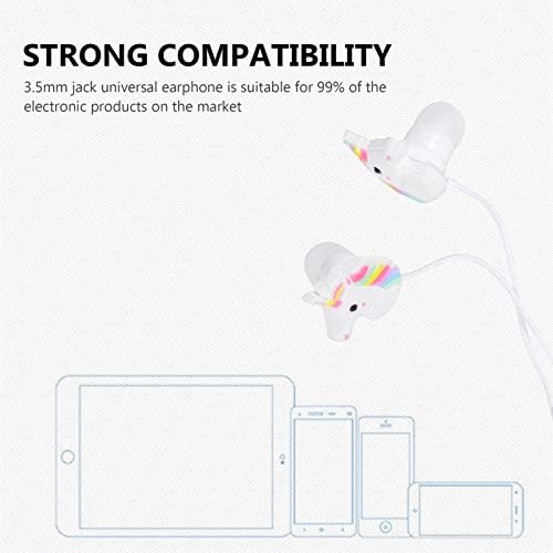 ibasenice In Ear Headphones Wired 3.5mm Cartoon Unicorn Earbuds Color Headphones Sport Earbuds for Girls Children Kids