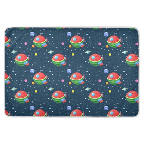 Fun Watermelon Galaxy Spaceship Navy Blue Toddler Water Resistant Potty Training Cover Anti-Lip Travel for Infant Baby , 52