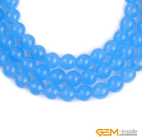 Miniatura 760 de GEM-Inside - Cuentas sueltas de piedra de lava negra natural de 0.315 in para hacer joyas, 15 pulgadas Cordierita de grado A