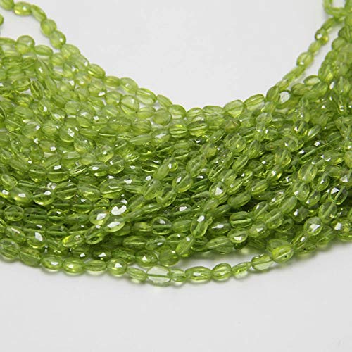 Péridot perles ovales à facettes de qualité AAA pour la création de bijoux d'exception - 2