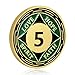 5 Year NA Medallions, Green 5 Years NA Coin Sobriety Chips - Love, Hope, Spirit, Faith Addiction Recovery Coins Sober Tokens for Narcotics Anonymous Recovery Sober Gifts