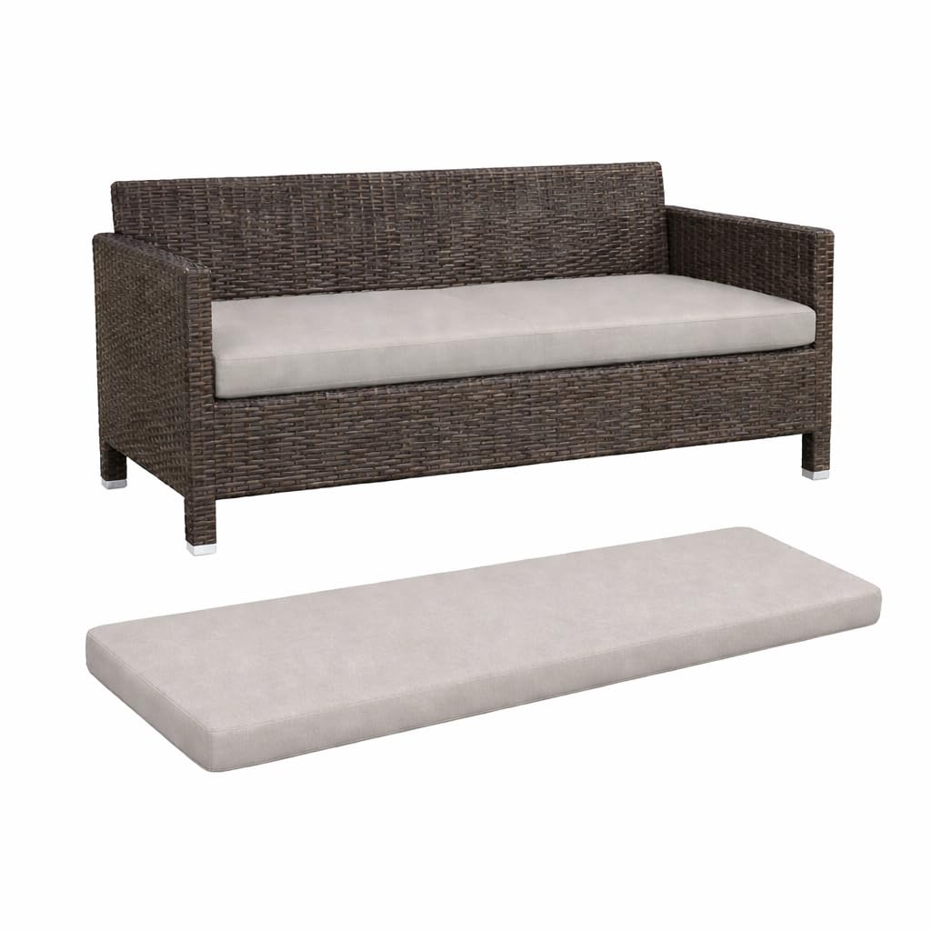 House Of Home Stone Outdoor Bench Cushion Garden & Patio Seat Pad, Water & Uv Resistant, Removable Cover (, 2 Seater 108Cm X 45Cm X 5Cm)