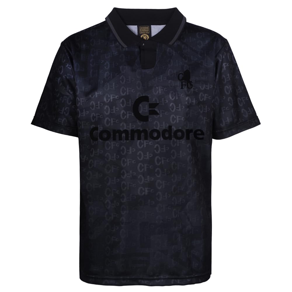 Score Draw Chelsea 1992 Out Retro Football Shirt Black XXX-Large Polyester