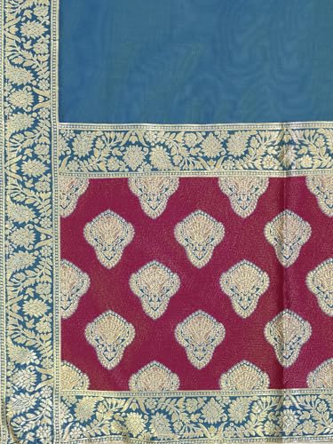 Image of PURVAJA Women's Kanjiwaram Semi-Stitched Lehenga choli