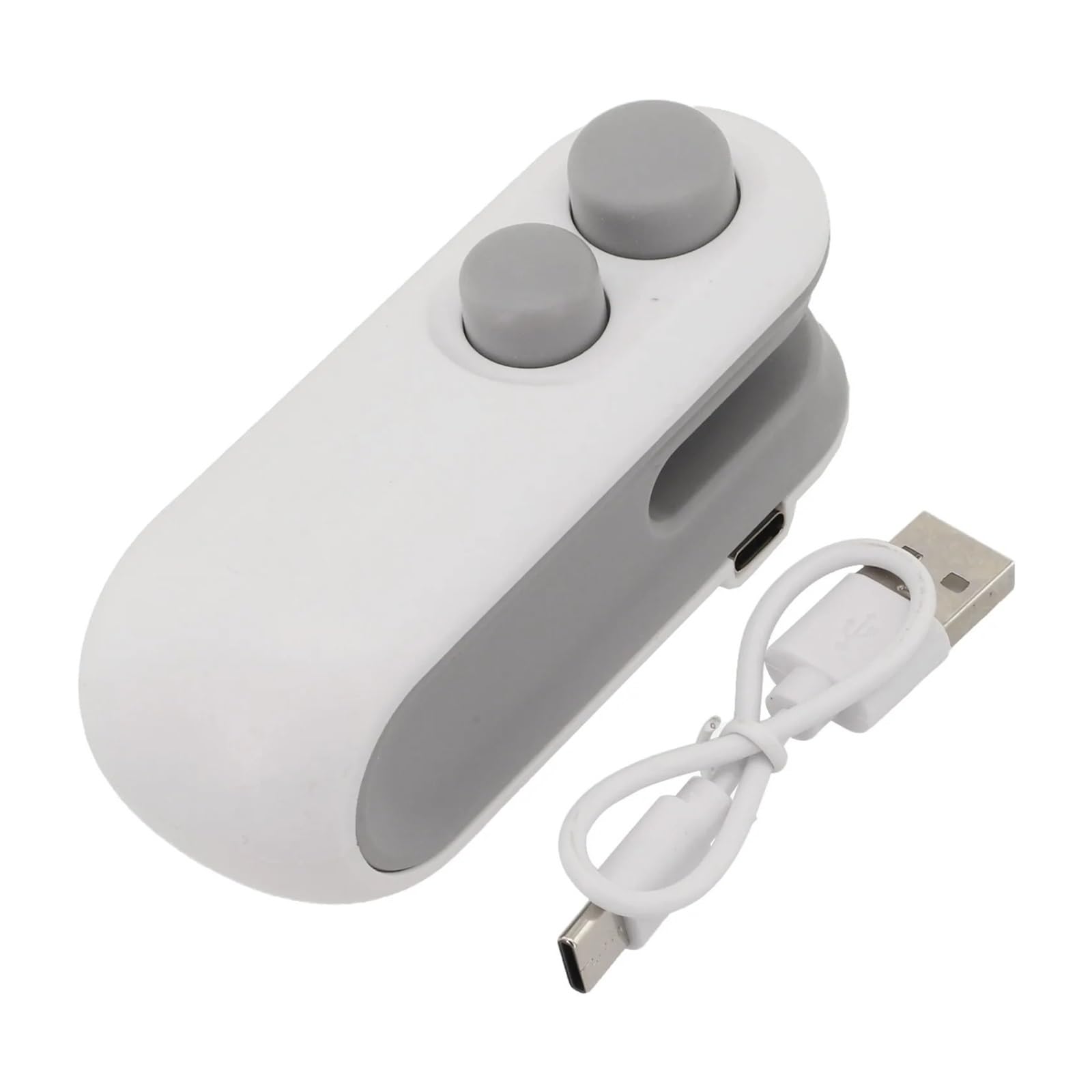 Adatto per mini sacchetti termici, sigillatrice per sacchetti di ricarica USB, sacchetti sigillanti per alimenti, in ABS, sigillatore a clip per imballaggi alimentari (bianco)
