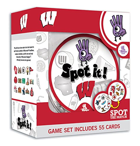 MasterPieces Game Day  NCAA Wisconsin Badgers Spot It Game For Kids Adults And Family