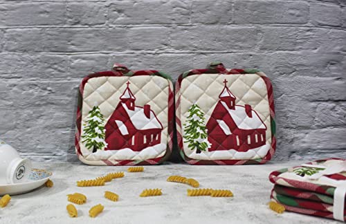Cotton Candy - Oven Microwave Pot Holders Trivets for Kitchen Cooking & Baking - Heat Proof, Thick & Safe, Protection of Hands from Hot Utensils, Grill, BBQ (Church)