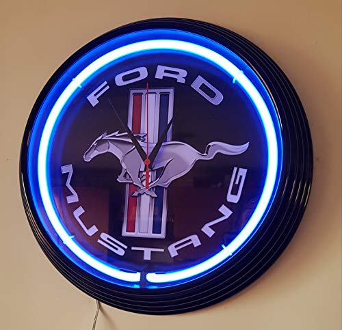 ZEROPOINT-SHOP Neon Clock WALLCLOCK - Llanta de neón Azul