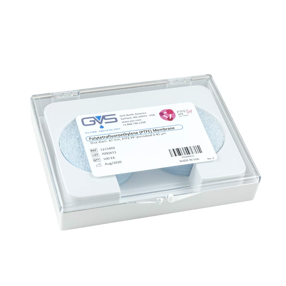 GVS Filter Technology, Filter Disc, PTFE, 0.45µm, 47mm, 100/pk