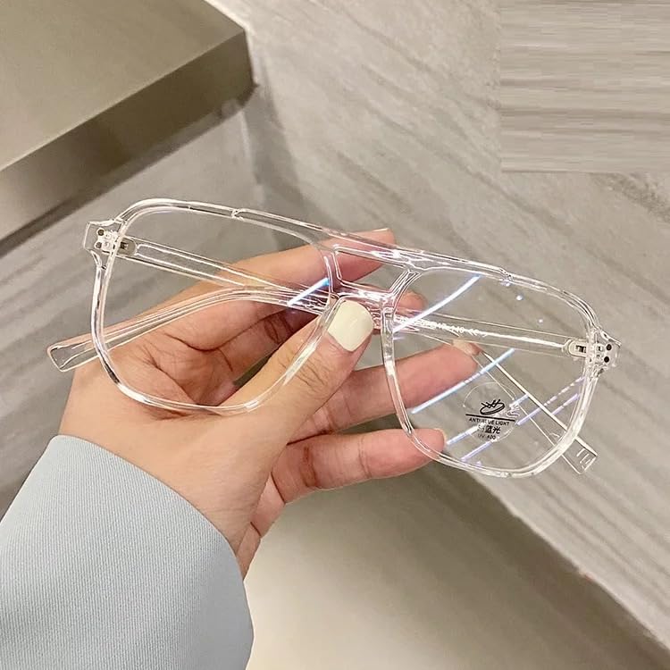 Image of Blue Light Blocking Glasses Gaming Filter Transparent Square Eyeglasses For Eye Protection Men Women, Computer /Tablet /Laptop /Mobile /TV, Anti Blue & Anti eyestrain