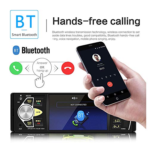 Unitopsci Single Din Car Stereo Bluetooth Car Radio With Backup Camera 4.1 Inch Screen Multimedia Player Fm Mp3 Mp5 Audio Media Receiver Aux/Usb/Tf Card Input +Remote Control Steering Wheel Control #TOP2