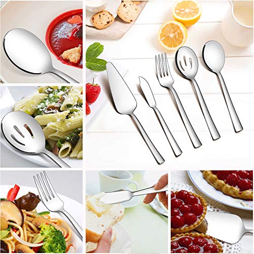 Homikit 45-Piece Silverware Flatware Set With Serving Utensils, Stainless Steel Square Cutlery Set For 8, Eating Utensils Tableware With Fork Spoon Knife, Dishwasher Safe, Shiny Mirror Polished #TOP6