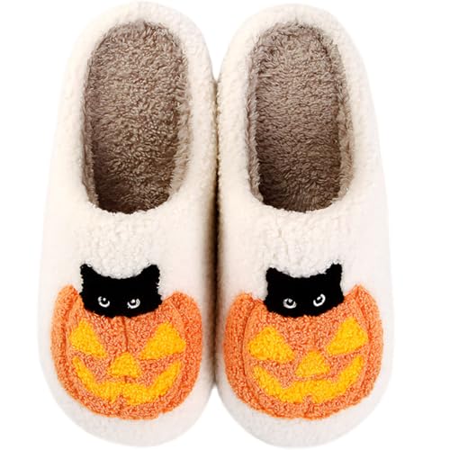 Women Men Slippers Fuzzy Closed Toe House Memory Foam Bedroom Slipper Couple Indoor Home Shoes