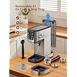 UDI Espresso Machines with LED Touch screen, 20 Bar Espresso Coffee machine for Lattes, Cappuccinos, Americano, Compact Cappuccino Latte Machine for Home, Silver - Image 4