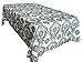 BalsaCircle 60"x102" Black White Damask Flocking Tablecloth