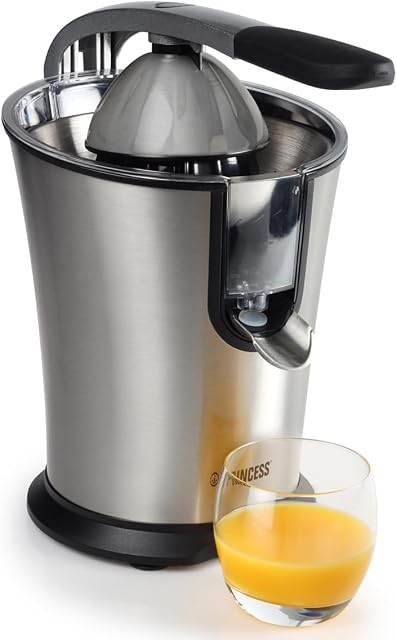 Wyciskarka Do Cytrusów Princess 201851 Master Citrus Juicer - Profesjonalne Ramię - Mocny Silnik 160 W, Srebrny, 01.201851.02.001