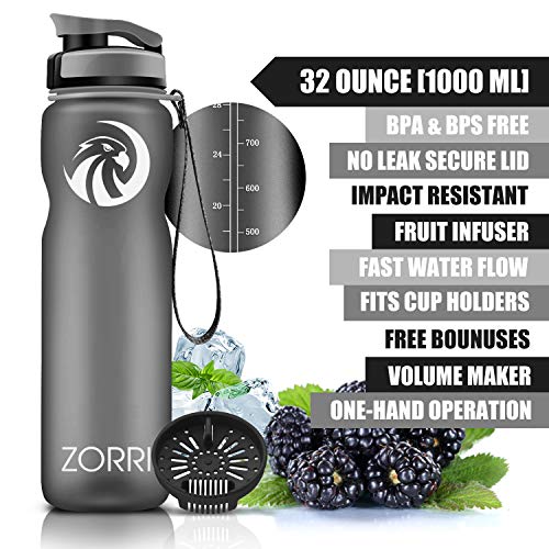 Best Sports Water Bottle- 1 L /800/600Ml- Leak Proof & Bpa Free, Reusable Lightweight Drink Bottles With Flip Top Lid & Filter & Clean Brush, For Kids School,Outdoors,Running,Camping,Gym,Cycling #TOP1