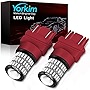 Yorkim 3157 Led Bulb Red 3157 Led brake lights bulb 3157 Led tail lights 3157 Led blinking brake lights with Projector 3156 led bulb red 3056 3156 3057 4057 4157 T25 Led Bulbs red, Pack of 2
