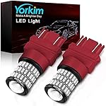 Yorkim 3157 Led Bulb Red 3157 Led brake lights bulb 3157 Led tail lights 3157 Led blinking brake lights with Projector 3156 led bulb red 3056 3156 3057 4057 4157 T25 Led Bulbs red, Pack of 2