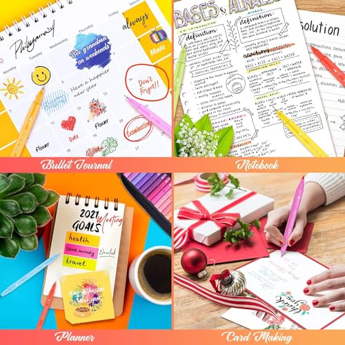 Image of Soucolor 72 Dual Brush Markers Adult Coloring Books,Fine &Brush Double Pens | 72 Vibrant Water-Based Colors,No Smudge, DIY Color Card,4 Coloring Sheets and Portable Case Lettering, & journaling.