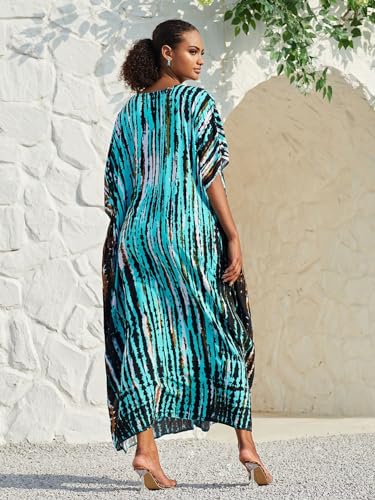 Image of Kaftan Dresses for Women Plus Size Bathing Suit Cover up Caftan Maxi Beach Dresses