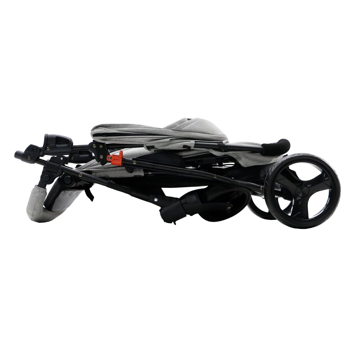 Asalvo PICKY Silla de paseo, Carrito bebé, Carro para bebés, Confortable, Segura, Capota con Ventana, Freno Trasero, Maniobrable, Plegado compacto, Carga máxima 16 kg, Gris