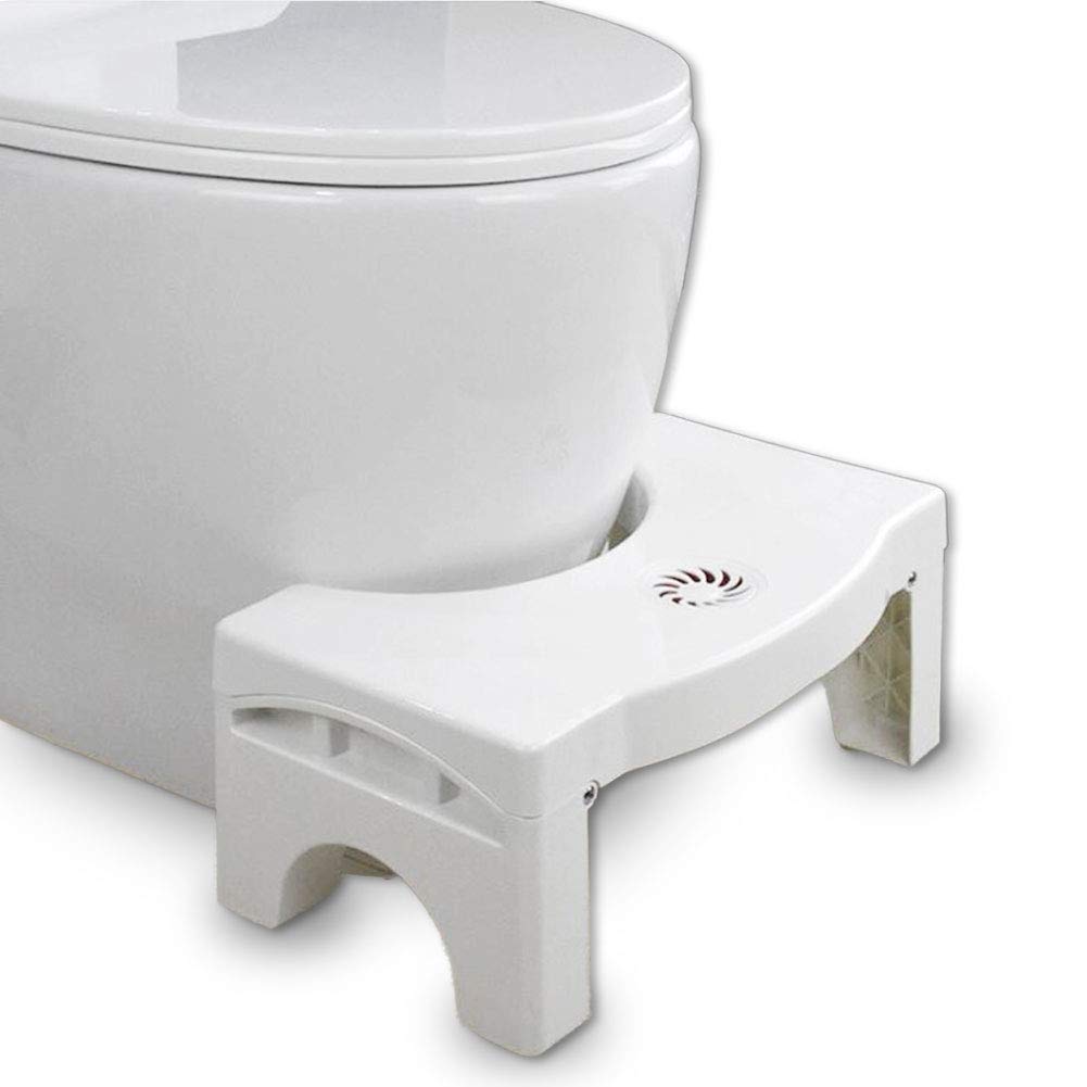 Folding Squatting Stool | The Only Foldable Toilet Stool | Convenient and Compact – Great for Travel | Fits All Toilets, Folds for Easy Storage, Use in Any Bathroom | White Color