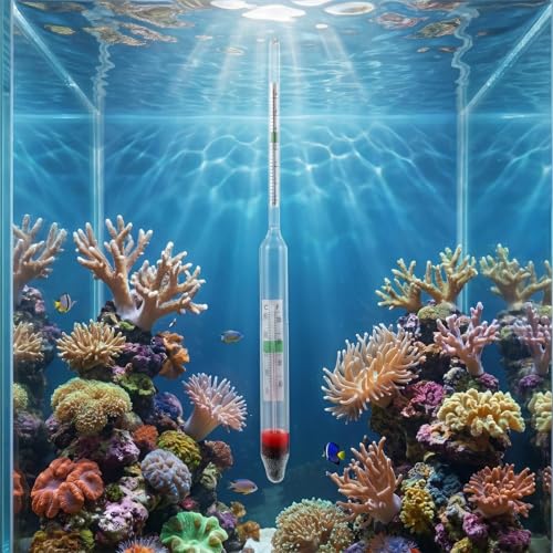 Image of balacoo 4 Pcs Aquarium Hydrometer with Thermometer for Fish Tank Saltwater Salinity Measurement Floating Accurate Areometer 7.87In