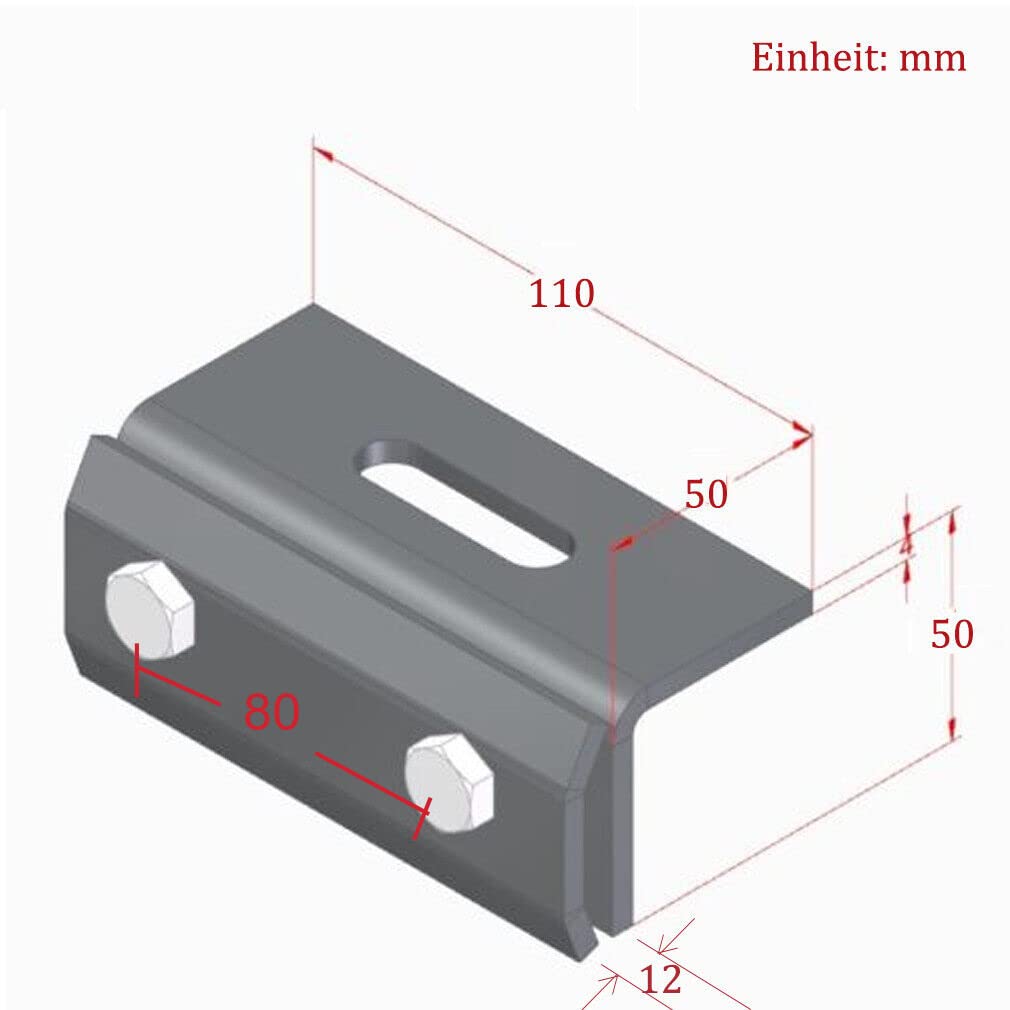4 Abrazaderas de Techo de Acero Inoxidable para Soporte Placas Solares, Paneles Solares