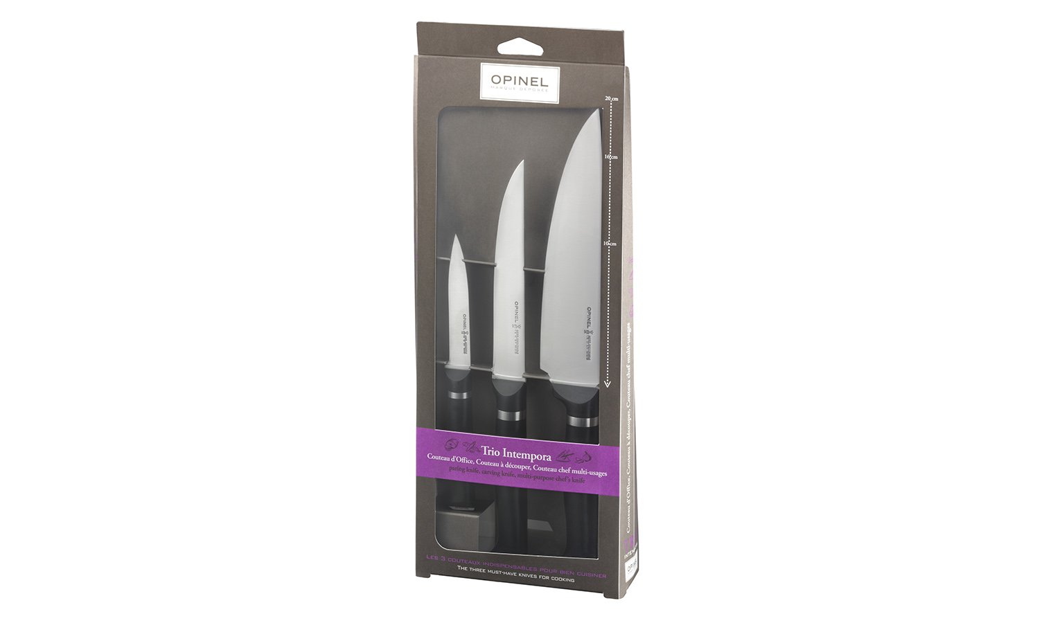 Opinel Intempora lot de 3 couteaux inox multicolore pour cuisiner de bons repas en famille