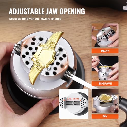 VEVOR Schmuck Kugelschraubstock Satz Kugelschraubstock Gravierwerkzeug 78 mm Kugeldurchmesser, Jewellery Ball Vice Engraving 54 mm Max. Öffnung Professionelles Kugelschraubstock Werkzeug Verchromung