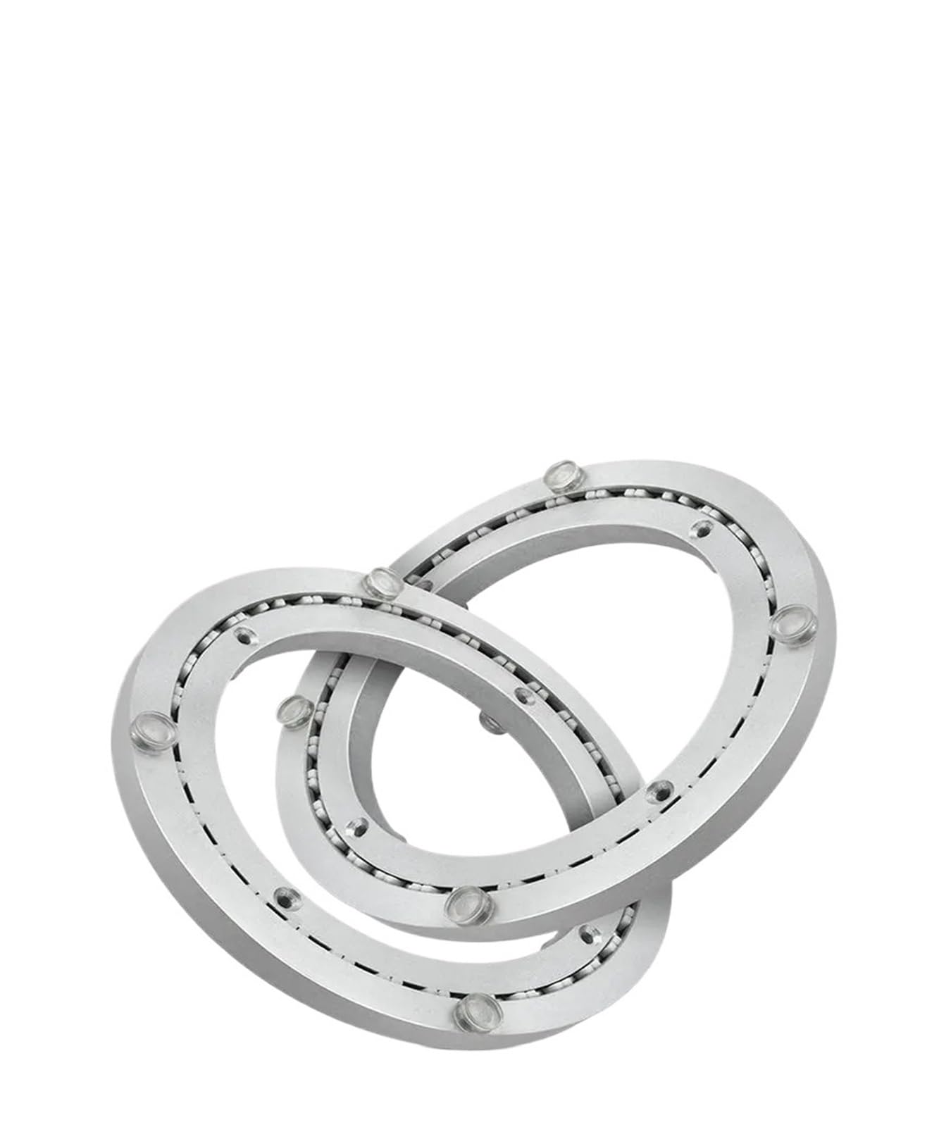 Plateau tournant Rond en Alliage d'aluminium ML2 avec Sangle silencieuse, Plateau pivotant for Table à Manger, épaisseur 10/12 mm(200MM Diameter)