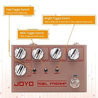 JOYO RIGEL PREAMP R-24 Pédale d'amplificateur d'effet Overdrive à gain élevé avec son de tête d'ampli réel pour guitare électrique – Image 3