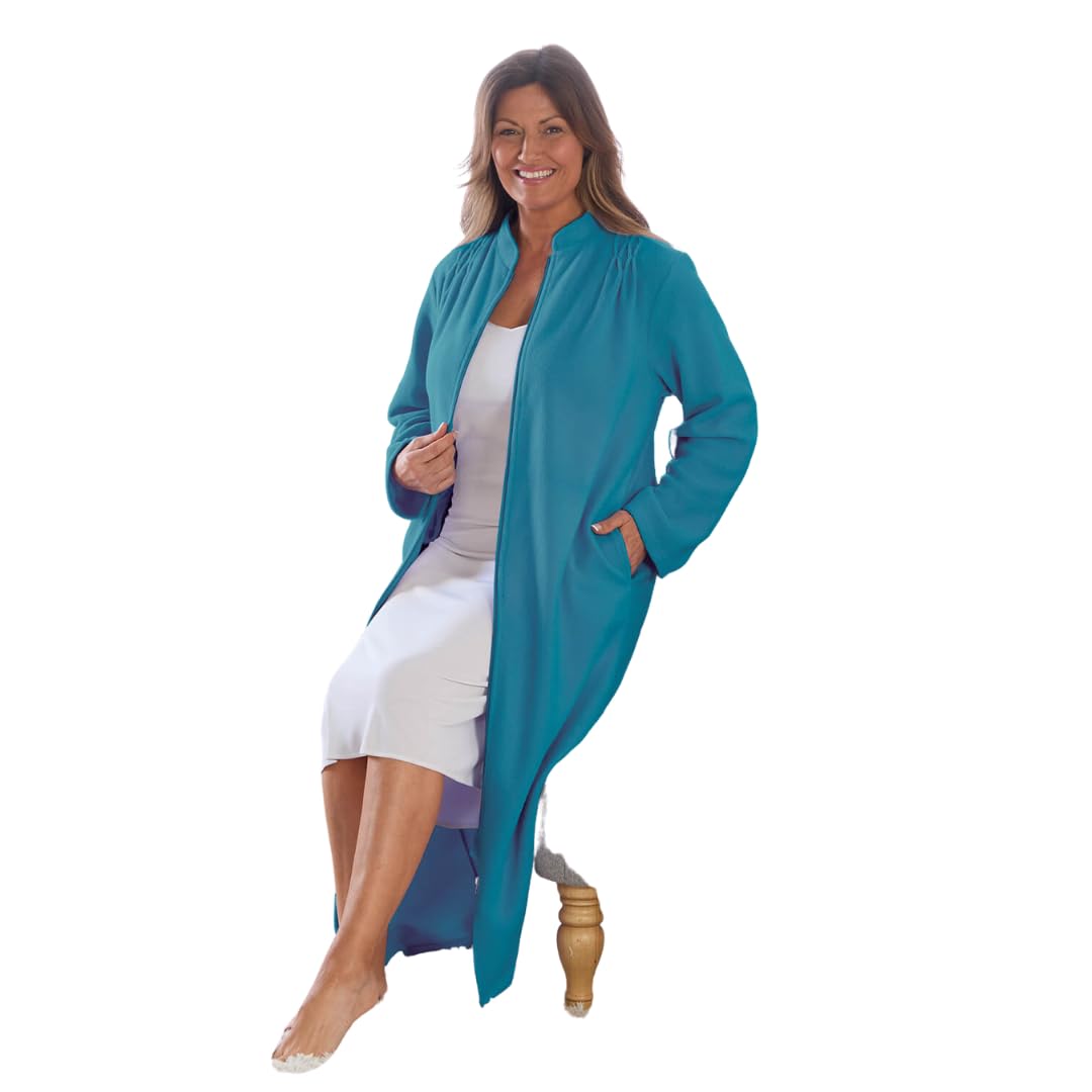 Coopers of Stortford Blue M Zip Fleece Dressing Gown