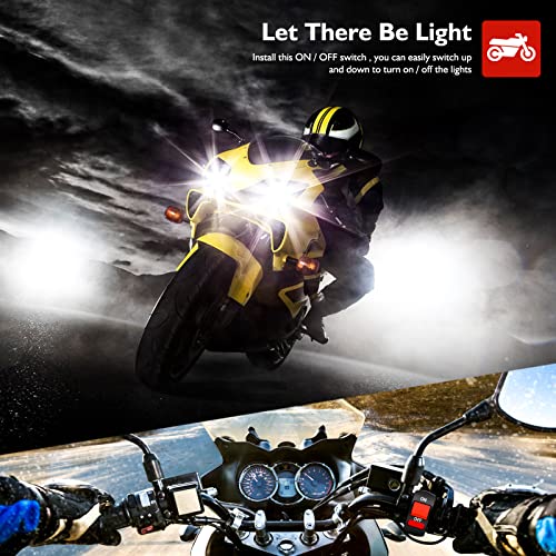 Belinous 7/8'' Handlebar On/Off Switch For Motorcycle Dirt Bike Atv Led Headlight Light Bar Driving Running Brake Lights #TOP4