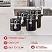 Canister Sets For The Kitchen (4 Piece Set) Black, High Gloss Ceramic By Home Basics Decorative Kitchen Set With Wooden Spoons, Countertop Set For Flour, Sugar, Coffee, and Snacks