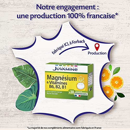 JUVAMINE - Magnésium + Vitamines B6, B2, B1 - Orange - 30 Comprimés Effervescents – Image 5