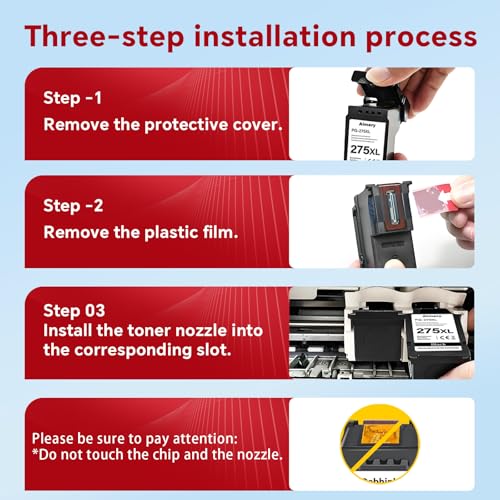 Image of 275XL 276XL Ink Cartridges Combo Pack Replacement for Canon Ink PG-275 CL-276 Compatible with Pixma TR4720 Series TR4722 TS3520 Series TS3522 TS3500 TS3700 TS3720 TS3722 Printer 2 Pack Black Tricolor