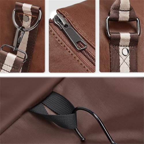 2-in-1 Travel Garment Bag Duffel/Hanging Carry on Travel Case, Convertible Foldable Garment Duffle Suit Travel Bag (Brown,50 * 28 * 30cm)3