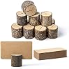 Jofefe 12 Piezas Mini Portatarjetas de Madera y 24 Piezas Tarjetas Kraft, Portanúmeros Rústicos de Mesa, Etiquetas de Comida para Buffet de Fiesta, Portafotos para Cosecha, Acción de Gracias, Boda, Cumpleaños 2