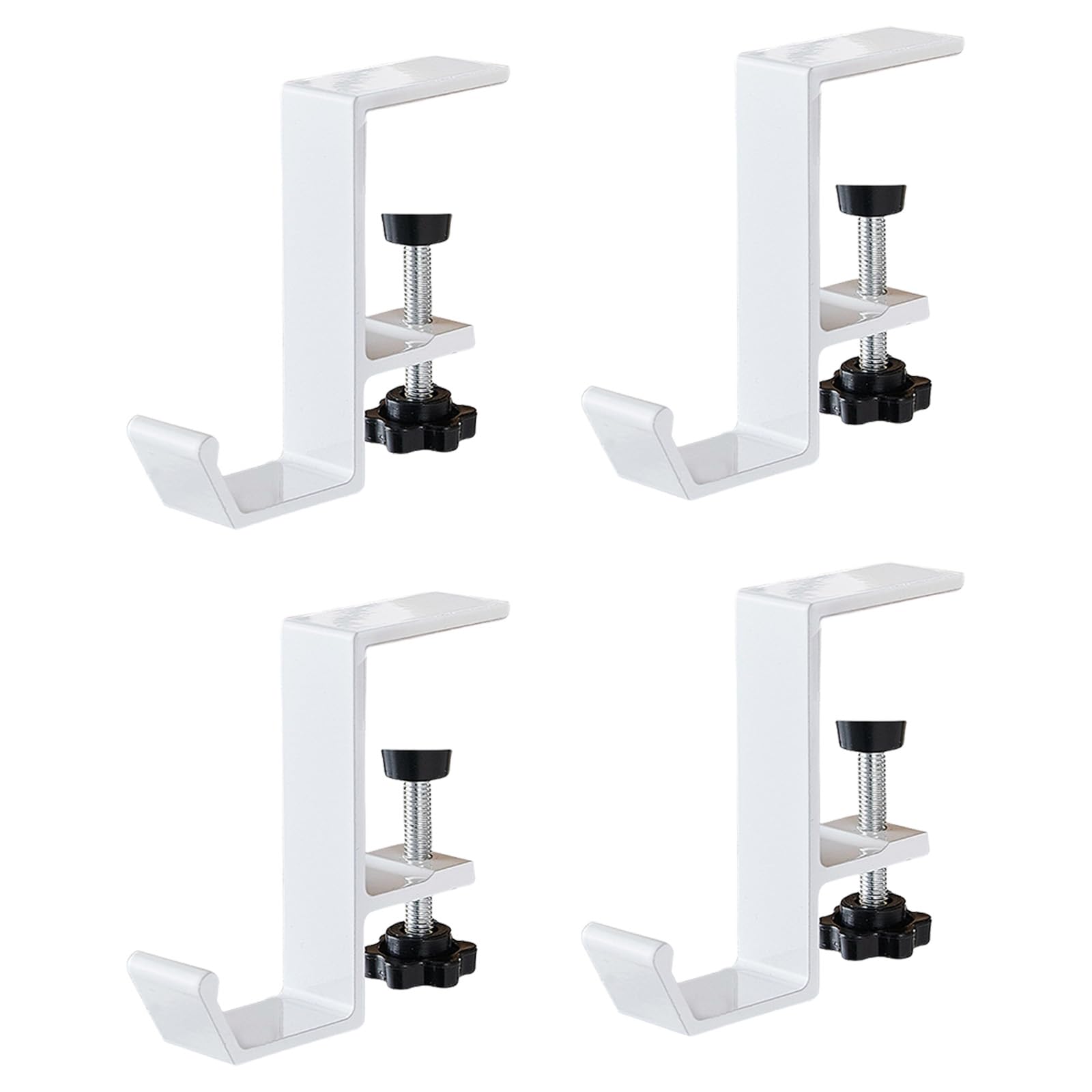 Kalttoy White Of 4 Adjustable Nonstick Desk Hook Sturdy Hanger For Storage Solution In Kitchen Study Room Removable Desk Hook