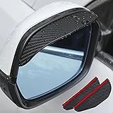 2 peças espelho retrovisor protetor de viseira de chuva, espelho de fibra de carbono à prova de chuva lateral da viseira de sol, à prova de chuva, à prova d'água, acessórios de capa traseira