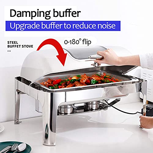 cvhtroe Chafing Dishes aus Edelstahl, elektrischer Buffetwärmer, rechteckiges Catering-Wäschewärmer-Set mit abnehmbaren… – Bild 5