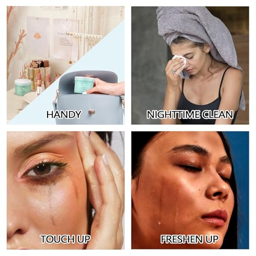 200 قطعة مناديل مبللة مسبقًا لإزالة مكياج الوجه، منظف ومرطب للوجه الكل في واحد، مناديل لإزالة المكياج بدون شطف، خالية من الكحول، تركيبة لطيفة للبشرة الحساسة، إزالة مكياج سريعة وسهلة