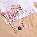 SailorMoon Makeup Brush 8pcs Set With Pouch, Magical Girl Gold/Rose Gold Cardcaptor Sakura Cosmetic Brushes With Cute Pink Bag (193g Rose Gold) …