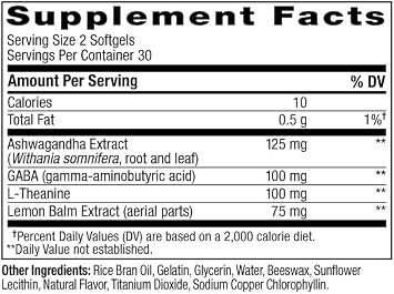 OLLY Ultra Strength Goodbye Stress Softgels, GABA, Ashwagandha, L-Theanine and Lemon Balm, Stress Relief Supplement - 60 Count
