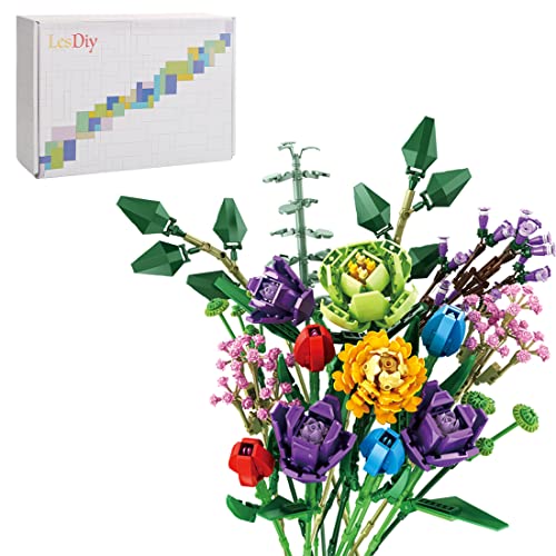 BOUN Bloque de Construcción de Flores, Botanical Ramo de Flores Set de Construcción Compatible con Lego 10280, 999 Piezas Cover