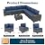 VONZOY Patio Furniture Set, 8 Pieces Outdoor Sectional Sofa Conversation Sets Modern Wicker Seating Set, 4'' Thickened Cushions 1 Glass Coffee Table 4 Armless Sofas for Backyard Poolside, Navy Blue