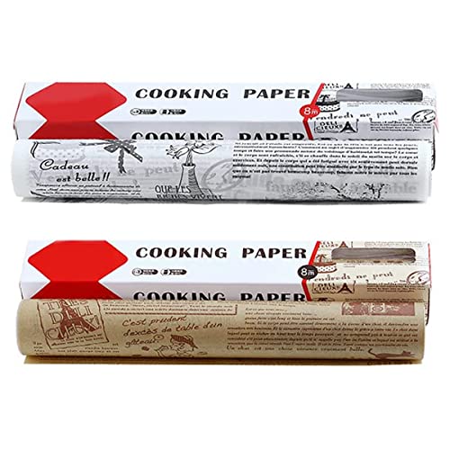 Potadak Papier Sulfurisé RéSistant Aux Hautes TempéRatures, ImperméAble et RéSistant Aux Graisses, Rouleau de Papier Sulfurisé AntiadhéSif pour Friteuse à Air (30 Cm X 8 M) Cover